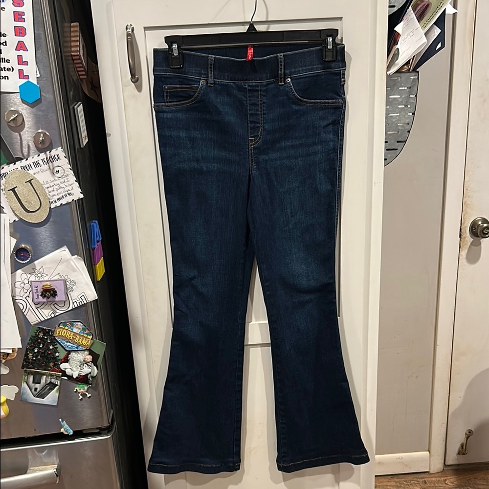 SPANX Blue Flare Wide Leg Jeans
